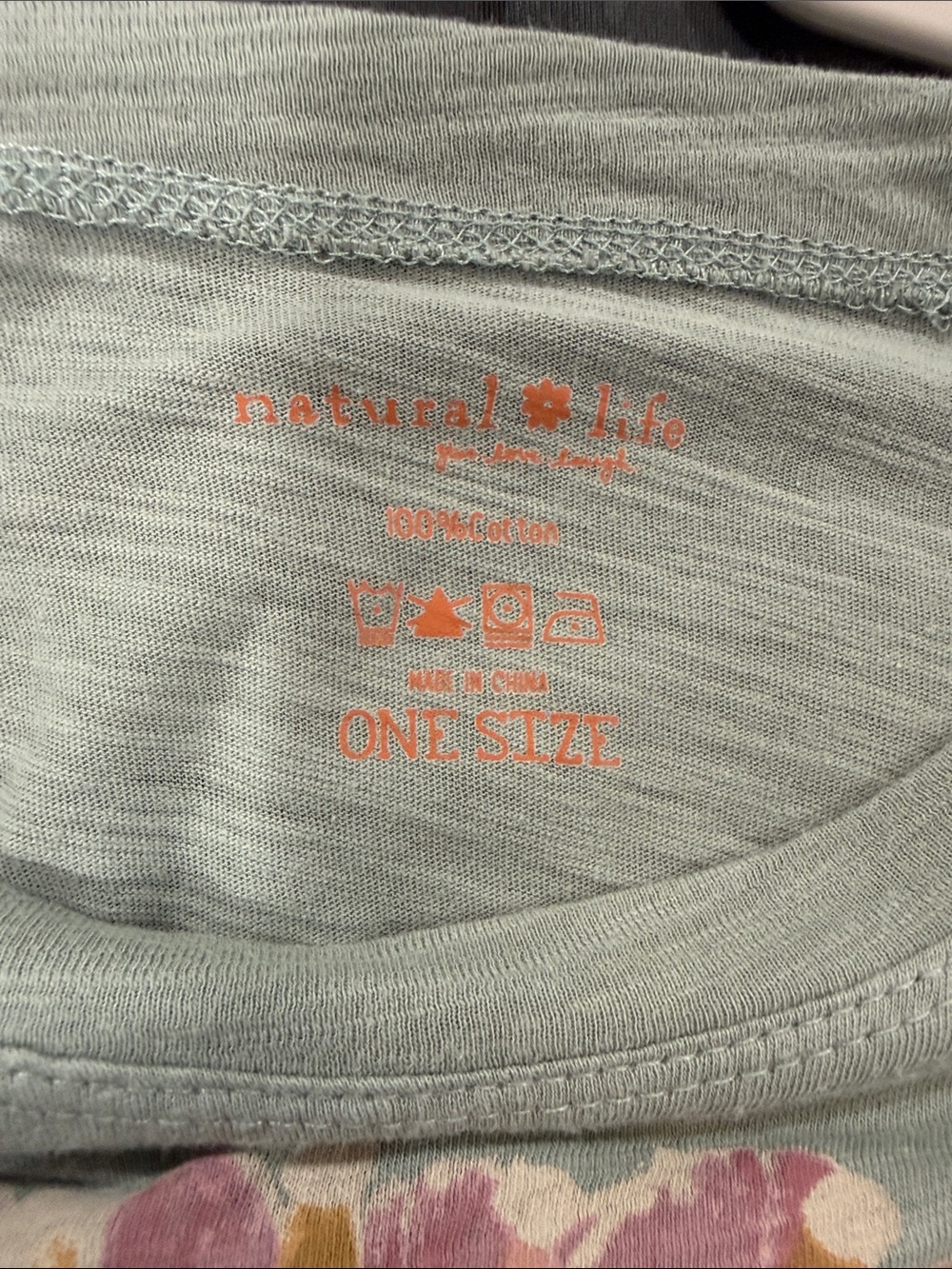 NATURAL LIFE Sage Green Long Sleeve Floral Medallion Top - Picture 3 of 3